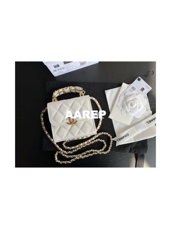 Replica Chanel Clutch With Chain Grained Calfskin AP3020 White