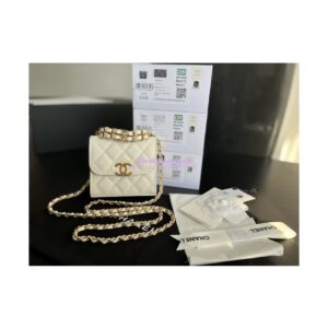 Replica Chanel Clutch With Chain Grained Calfskin AP3020 White 2