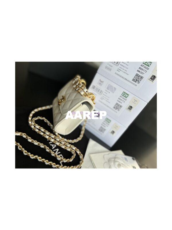 Replica Chanel Clutch With Chain Grained Calfskin AP3020 White 3