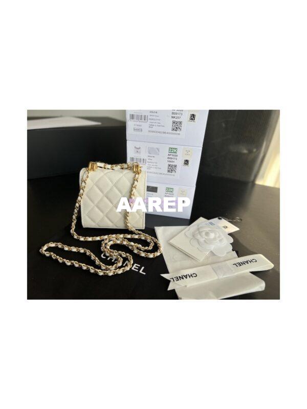Replica Chanel Clutch With Chain Grained Calfskin AP3020 White 9