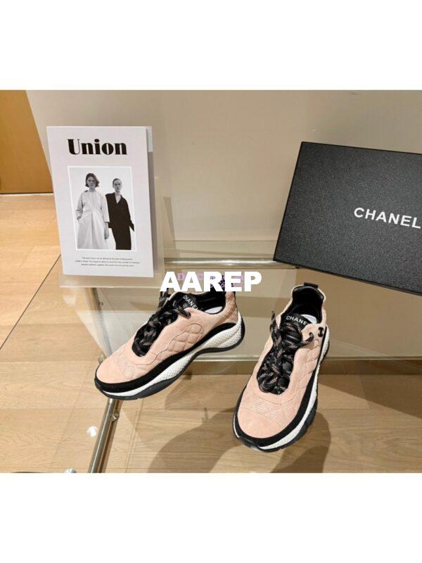 Replica Chanel Trainer Fabric & Suede Calfskin G38290 Beige 3