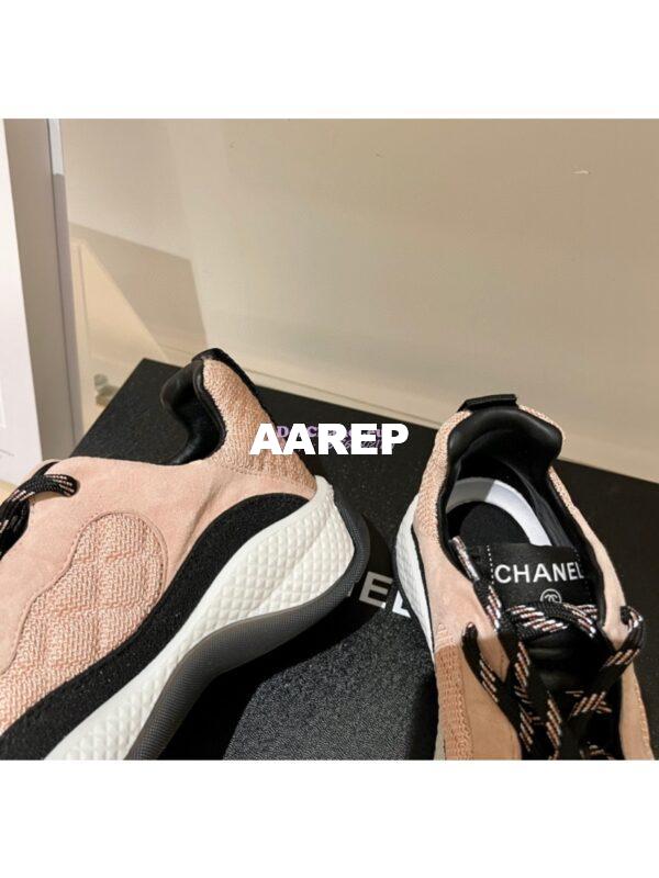 Replica Chanel Trainer Fabric & Suede Calfskin G38290 Beige 7