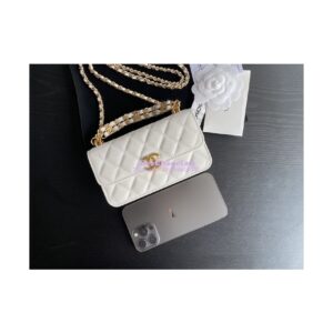 Replica Chanel Wallet On Chain Grained Calfskin AP3021 White