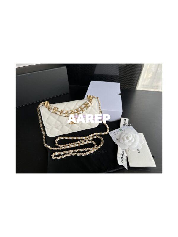 Replica Chanel Wallet On Chain Grained Calfskin AP3021 White 5