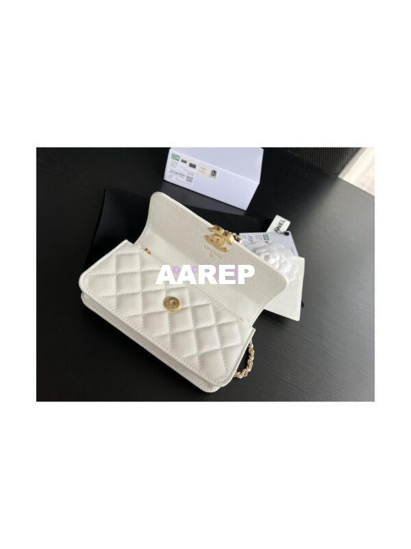 Replica Chanel Wallet On Chain Grained Calfskin AP3021 White 9