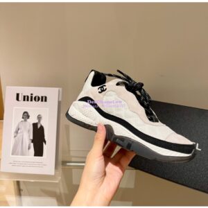 Replica Chanel Trainer Fabric & Suede Calfskin G38290 Ivory