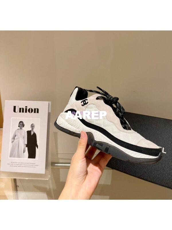 Replica Chanel Trainer Fabric & Suede Calfskin G38290 Ivory