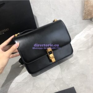 Replica Yves Saint Laurent YSL Carre Satchel In Smooth Leather 585060 Black 2