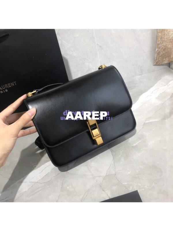 Replica Yves Saint Laurent YSL Carre Satchel In Smooth Leather 585060 Black 2