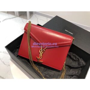 Replica YSL Saint Laurent Cassandra Monogram Clasp Bag In Smooth Leather Red