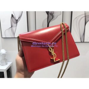 Replica YSL Saint Laurent Cassandra Monogram Clasp Bag In Smooth Leather Red 2