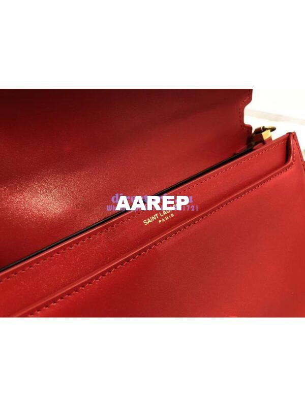 Replica YSL Saint Laurent Cassandra Monogram Clasp Bag In Smooth Leather Red 5