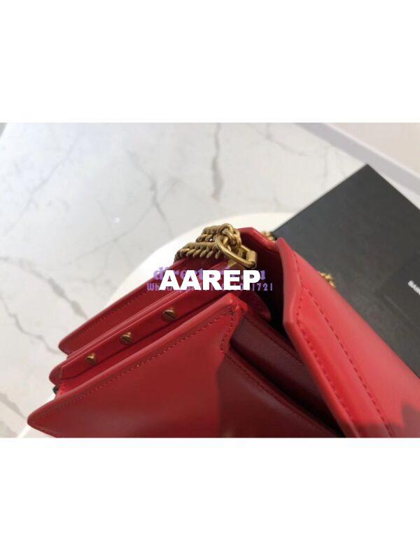 Replica YSL Saint Laurent Cassandra Monogram Clasp Bag In Smooth Leather Red 6