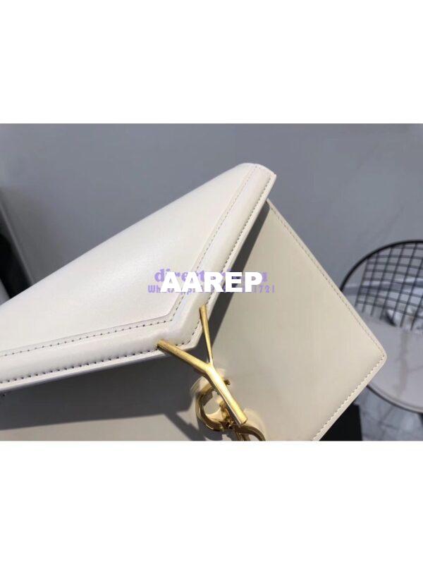 Replica YSL Saint Laurent Cassandra Monogram Clasp Bag In Smooth Leather White 7