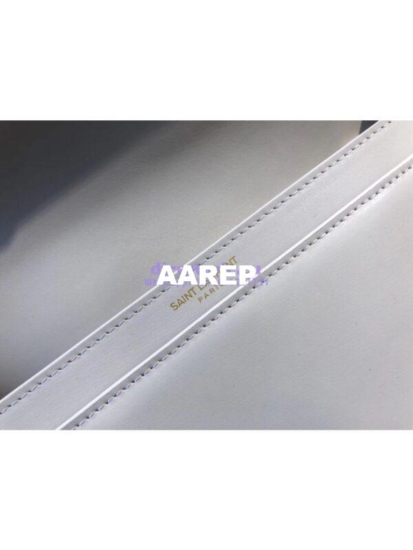 Replica YSL Saint Laurent Cassandra Monogram Clasp Bag In Smooth Leather White 10