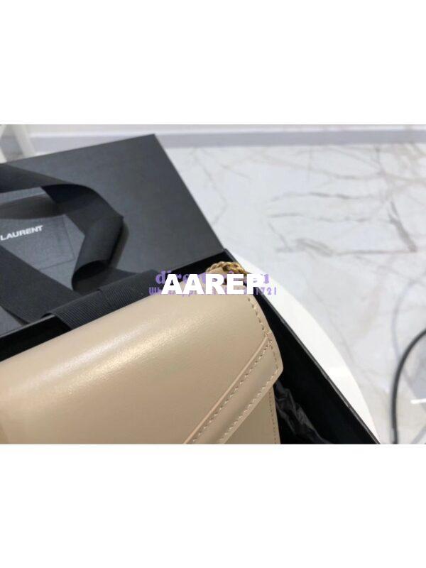 Replica YSL Saint Laurent Cassandra Monogram Clasp Bag In Smooth Leather Beige 6