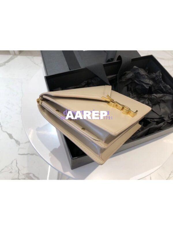 Replica YSL Saint Laurent Cassandra Monogram Clasp Bag In Smooth Leather Beige 7