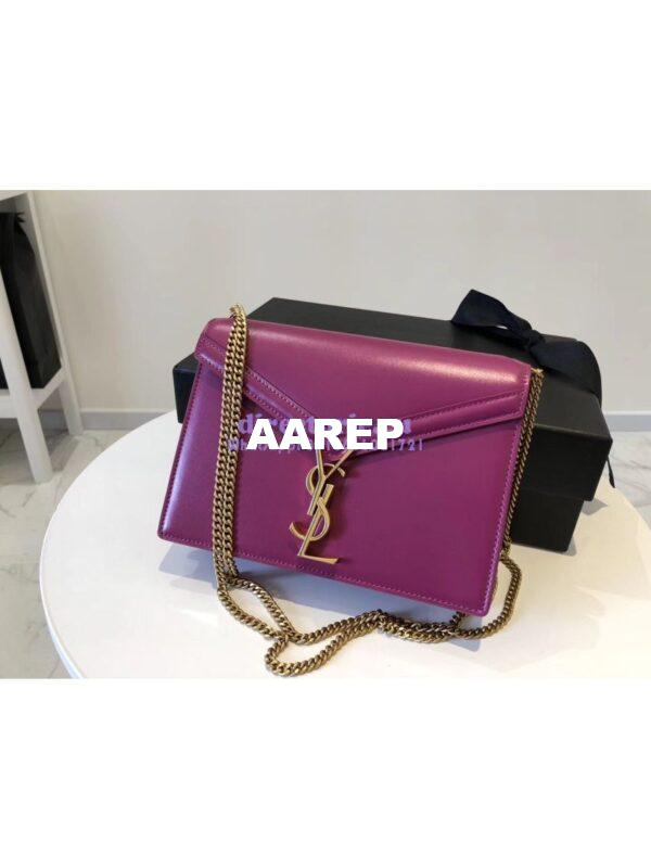 Replica YSL Saint Laurent Cassandra Monogram Clasp Bag In Smooth Leather Purple