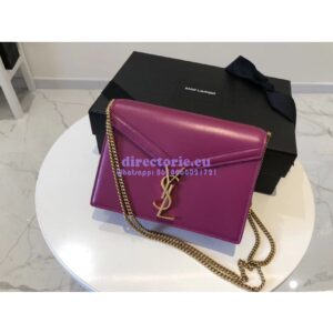 Replica YSL Saint Laurent Cassandra Monogram Clasp Bag In Smooth Leather Purple 2