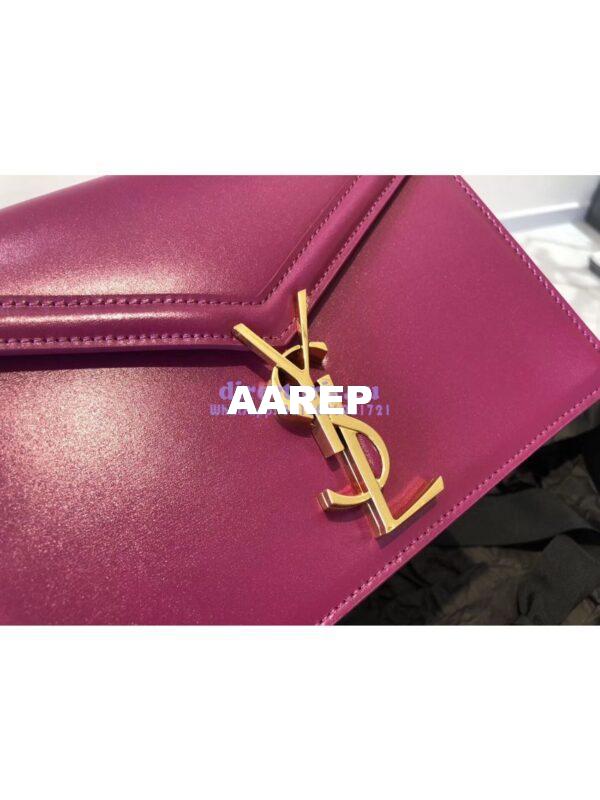 Replica YSL Saint Laurent Cassandra Monogram Clasp Bag In Smooth Leather Purple 4