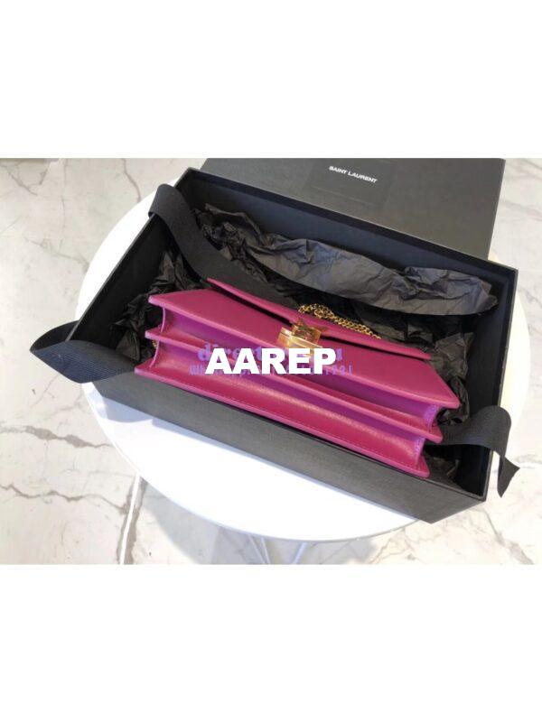 Replica YSL Saint Laurent Cassandra Monogram Clasp Bag In Smooth Leather Purple 6