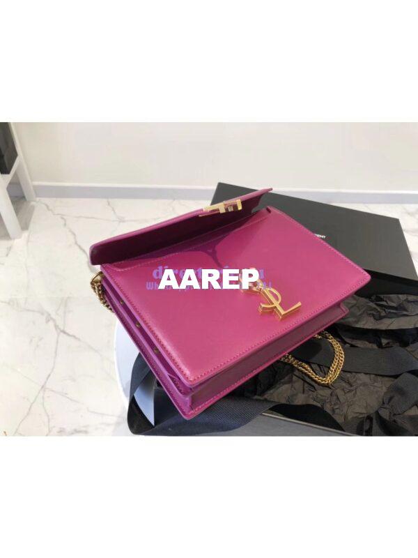 Replica YSL Saint Laurent Cassandra Monogram Clasp Bag In Smooth Leather Purple 7