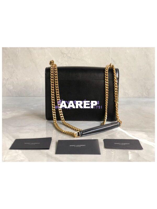 Replica YSL Saint Laurent Sunset Medium In Smooth Leather 442906 Black Gold Hardware 10