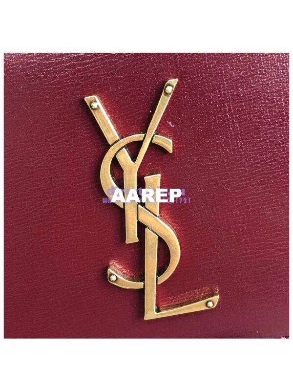 Replica YSL Saint Laurent Sunset Medium In Smooth Leather 442906 Dark Legion Red Gold Hardware 5