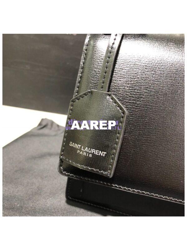 Replica YSL Saint Laurent Sunset Medium In Smooth Leather 442906 Black Silver Hardware 2