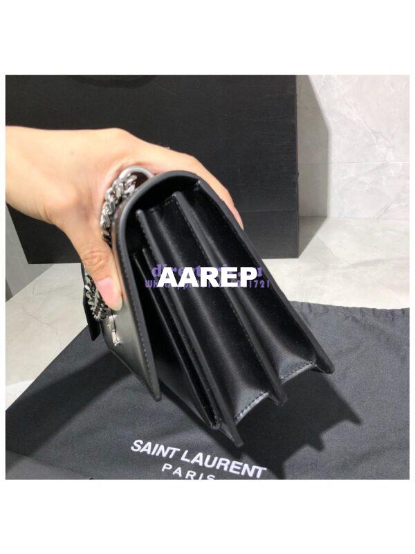 Replica YSL Saint Laurent Sunset Medium In Smooth Leather 442906 Black Silver Hardware 3