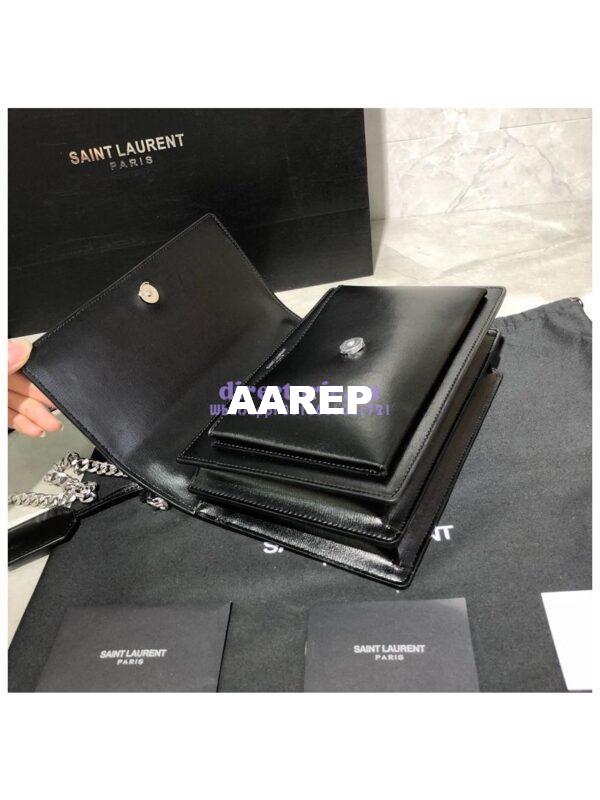 Replica YSL Saint Laurent Sunset Medium In Smooth Leather 442906 Black Silver Hardware 4