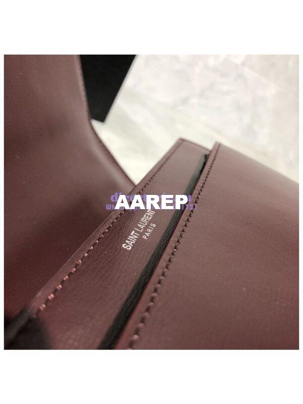 Replica YSL Saint Laurent Sunset Medium In Smooth Leather 442906 Dark Red Silver Hardware 9
