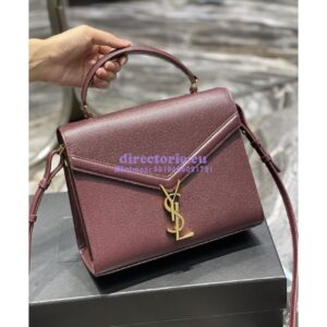 Replica YSL Saint Laurent Cassandra Top Handle Medium Bag In Grain De Poudre Leather Red