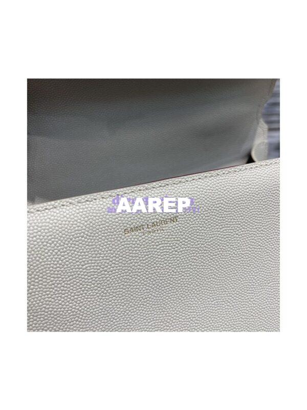 Replica YSL Saint Laurent Cassandra Top Handle Medium Bag In Grain De Poudre Leather Blanc 11