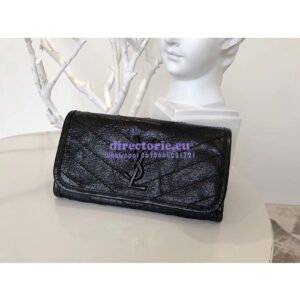 Replica YSL Saint Laurent Niki Large Wallet In Crinkled Vintage Leather