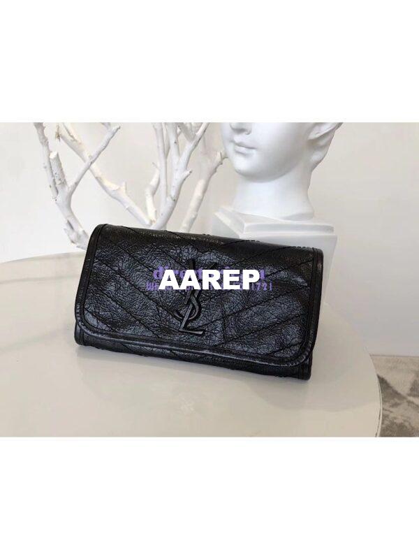 Replica YSL Saint Laurent Niki Large Wallet In Crinkled Vintage Leather 3