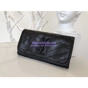 Replica YSL Saint Laurent Niki Large Wallet In Crinkled Vintage Leather 2