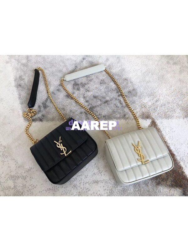 Replica YSL Saint Laurent Vicky Medium In Grain De Poudre Leather 5326121 Blanc 3