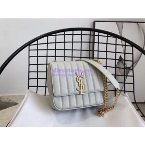 Replica YSL Saint Laurent Vicky Medium In Grain De Poudre Leather 5326121 Blanc 2