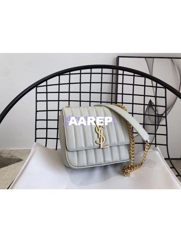 Replica YSL Saint Laurent Vicky Medium In Grain De Poudre Leather 5326121 Blanc 4