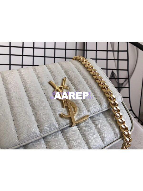 Replica YSL Saint Laurent Vicky Medium In Grain De Poudre Leather 5326121 Blanc 7