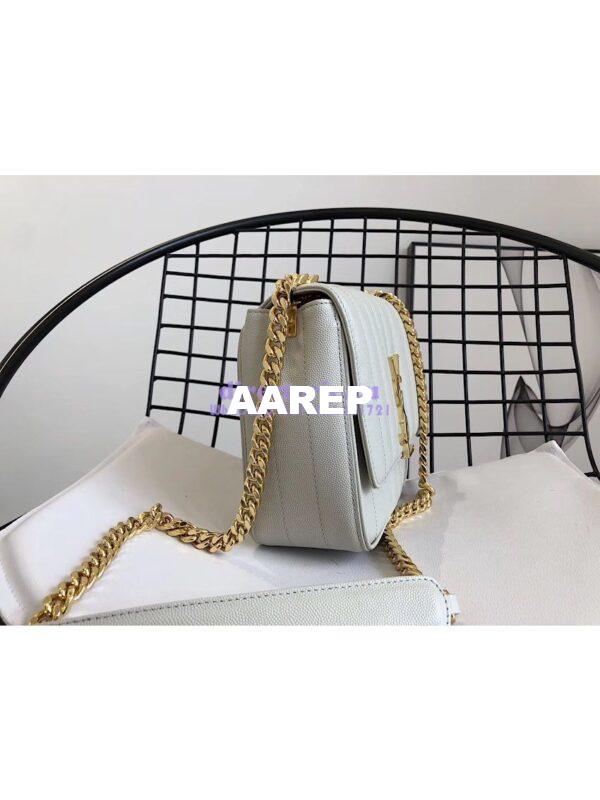 Replica YSL Saint Laurent Vicky Medium In Grain De Poudre Leather 5326121 Blanc 8