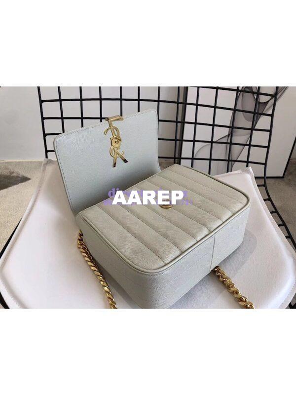 Replica YSL Saint Laurent Vicky Medium In Grain De Poudre Leather 5326121 Blanc 9