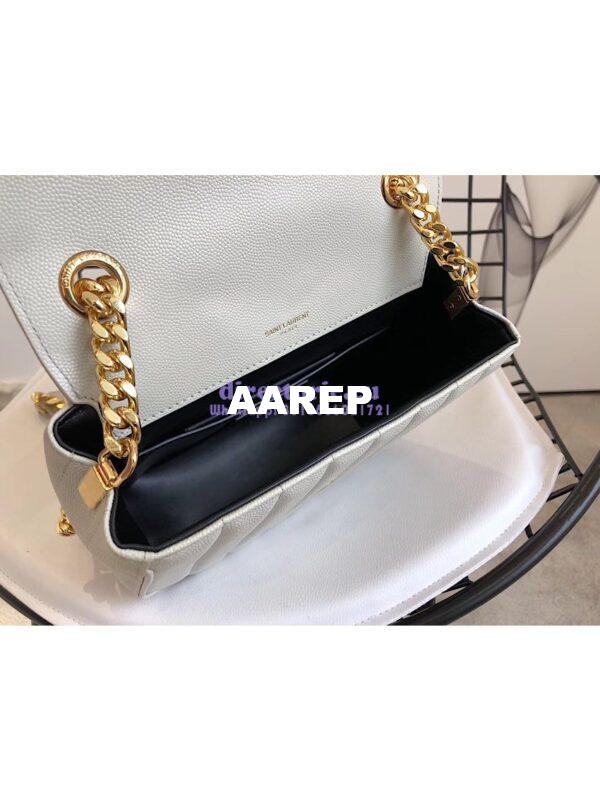 Replica YSL Saint Laurent Vicky Medium In Grain De Poudre Leather 5326121 Blanc 10