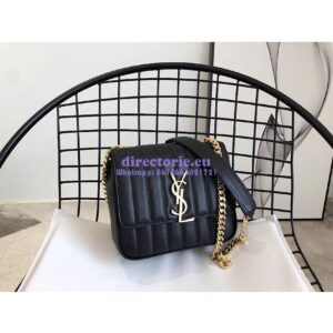 Replica YSL Saint Laurent Vicky Medium In Grain De Poudre Leather 5326121 Black