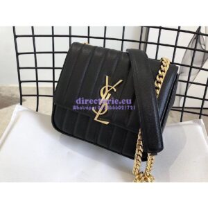 Replica YSL Saint Laurent Vicky Medium In Grain De Poudre Leather 5326121 Black 2