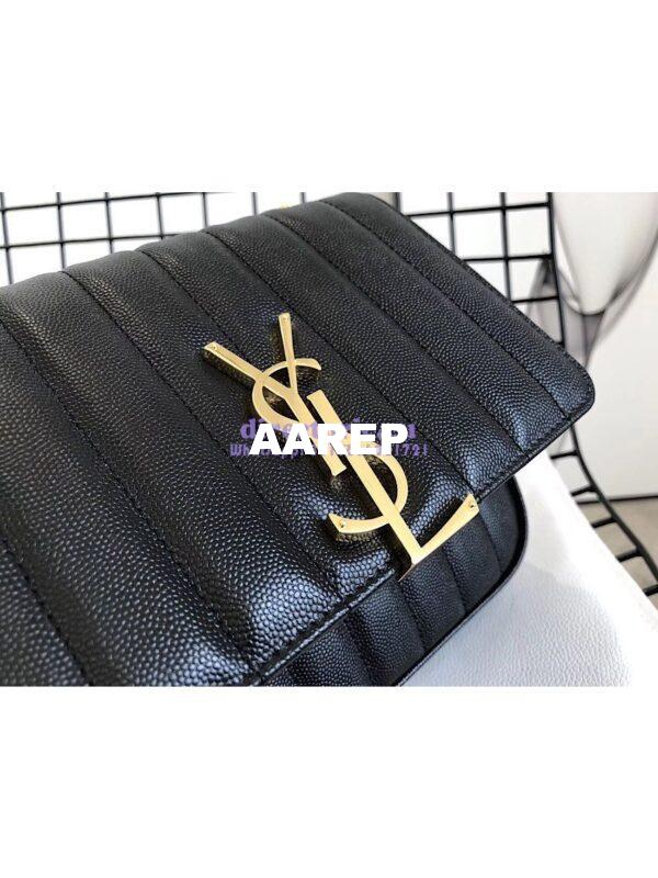 Replica YSL Saint Laurent Vicky Medium In Grain De Poudre Leather 5326121 Black 9