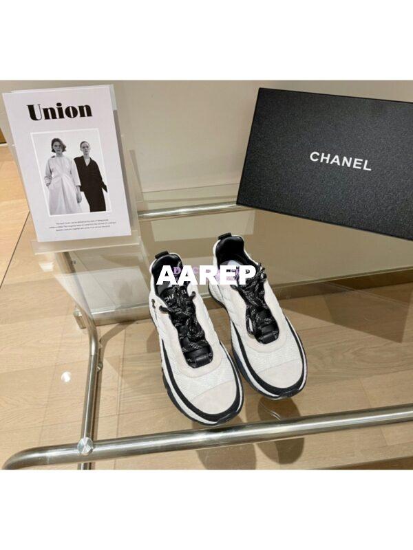 Replica Chanel Trainer Fabric & Suede Calfskin G38290 Ivory 2
