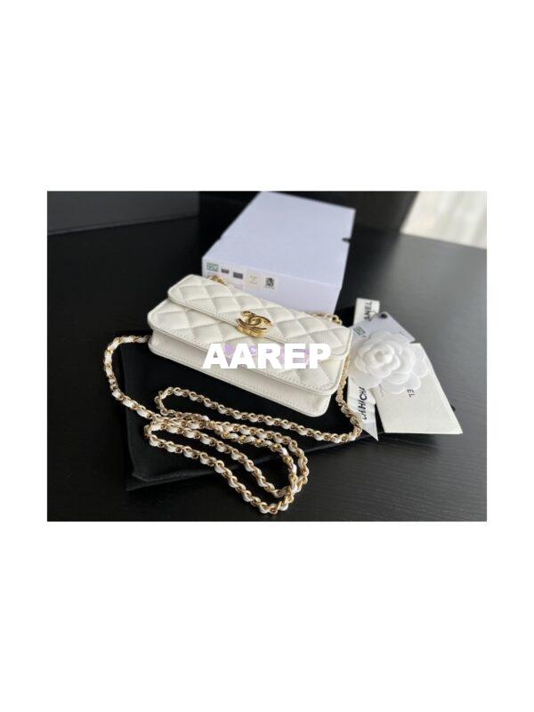 Replica Chanel Wallet On Chain Grained Calfskin AP3021 White 13