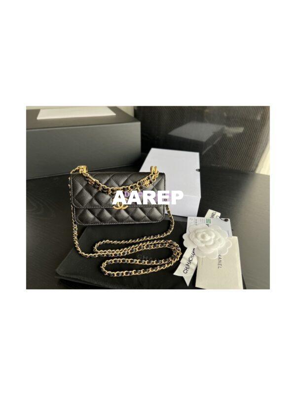 Replica Chanel Wallet On Chain Grained Calfskin AP3021 Black